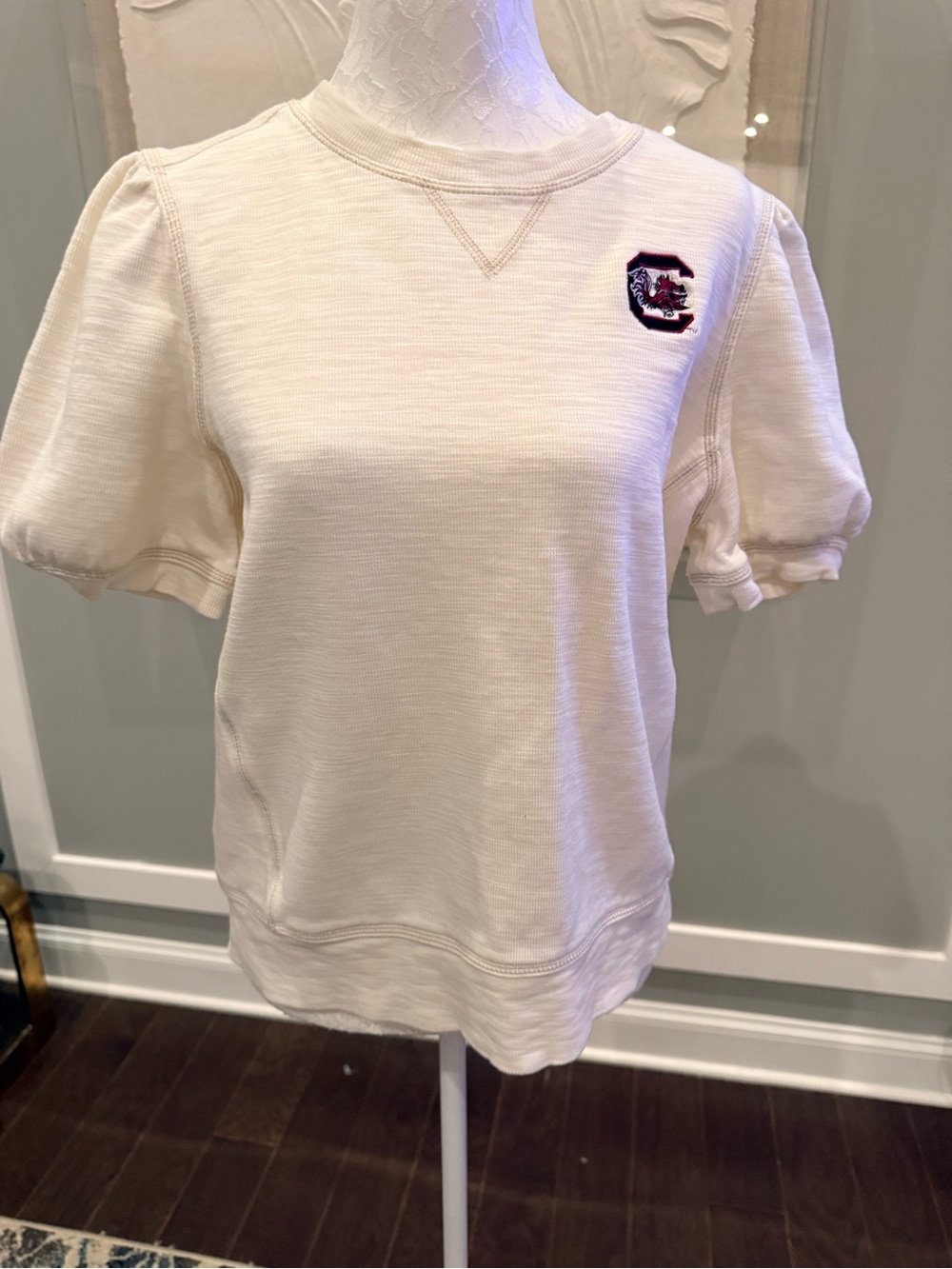 Tommy Bahama South Carolina Gamecocks Puff Sleeve Sweatshirt Cream Medium